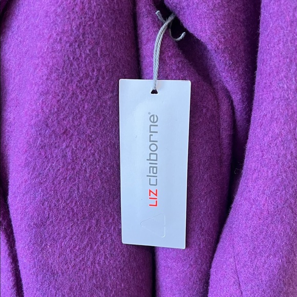 Liz Claiborne ~ misses XXL (2X) wool blend coat, purple, NEW WITH TAGS - Picture 7 of 14